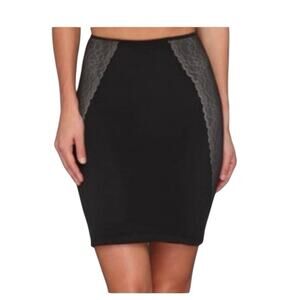 Assets Spanx Luxe Lean Lace Trim Mesh Overlay Shapewear Half Slip Skirt Medium